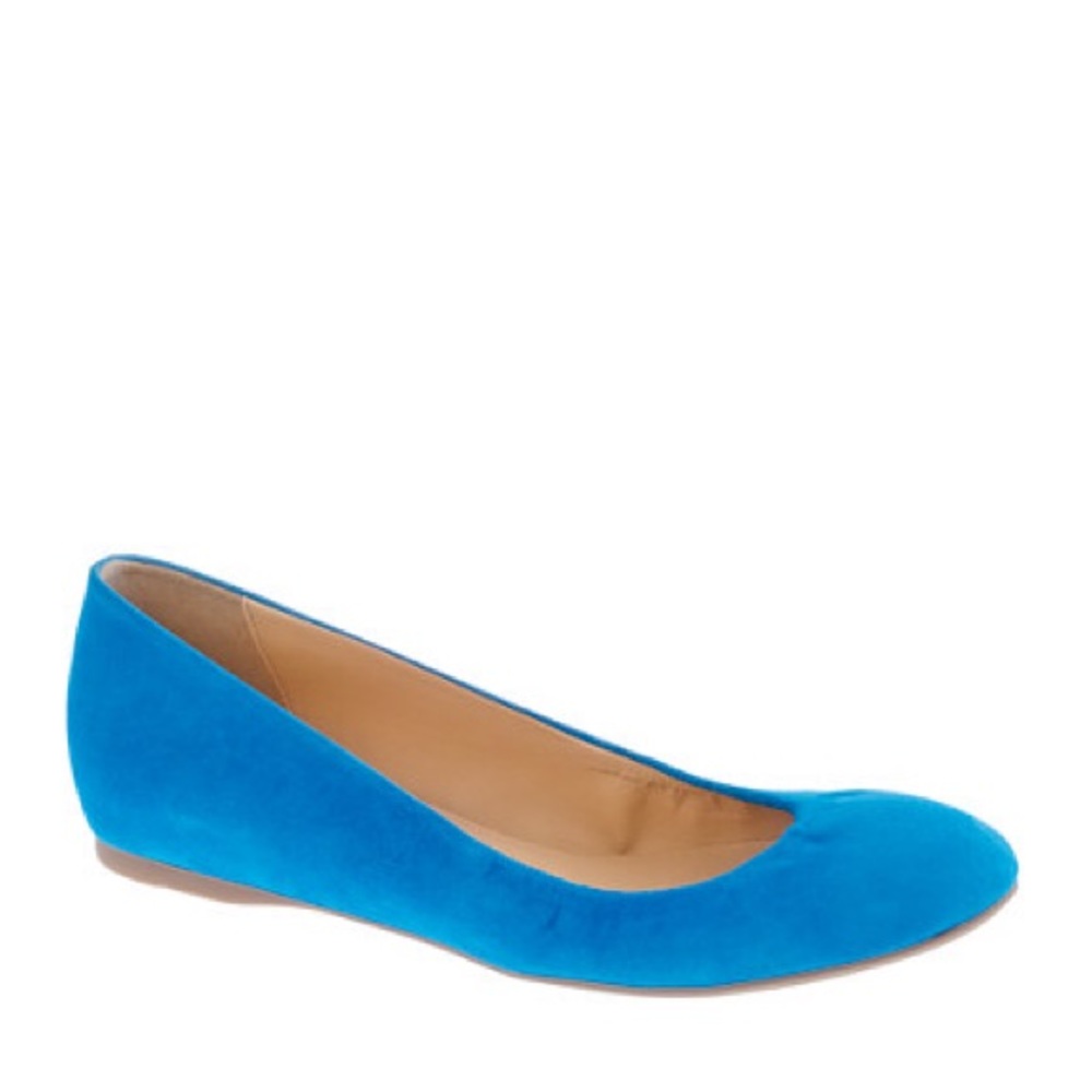 J.Crew Cece Suede Flats in Azure